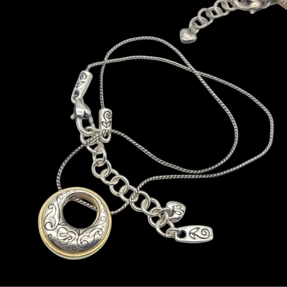Brighton "ARIES Collection" Two-Tone Swarovski Crystal & Scrollwork Pendant! - Picture 3 of 8